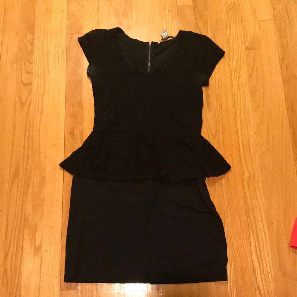Black Lace Peplum Dress